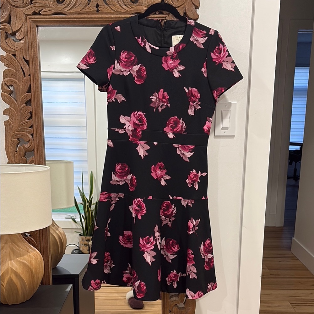 Kate Spade Floral Black/Pink Dress Size 8